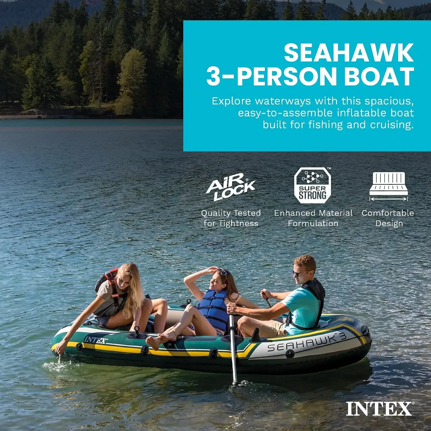 INTEX 66332EP Seahawk 2 Inflat - đánh giá và giá Fishing Boat Oar